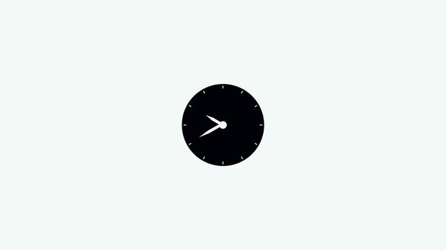 Clock icon 4k animation. Alpha channel.