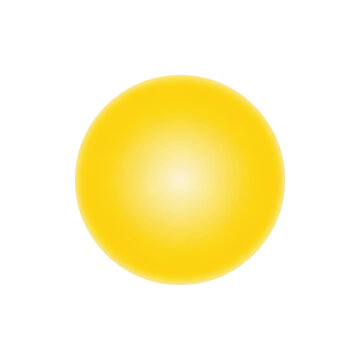 A vibrant yellow sphere featuring a smooth radial gradient and a soft glowing circular appearance isolated on transparent background