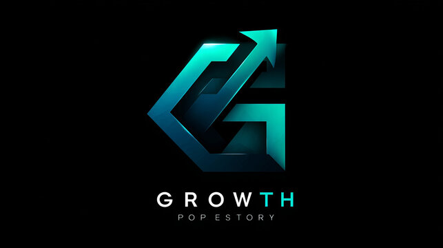 Creative Modern Letter "Growth" with letter G growing arrow shape logo vector design concept. Graphic alphabet Letter "Growth" symbol for corporate identity, business, investment, financial growth.