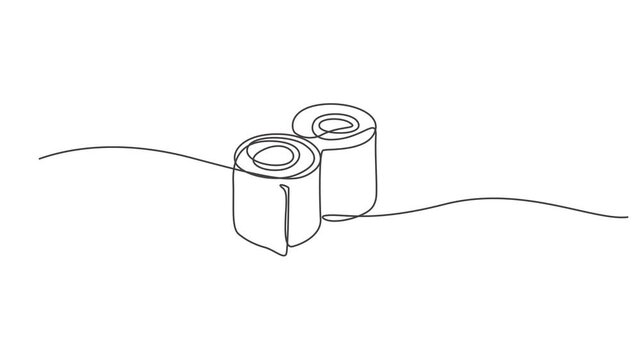 Animation continuous single line drawing Tissue,Full length one line 4K video clip,Minimalist One-Line Drawing of Tissue Box