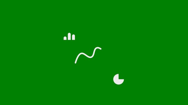 Business Data Fluctuation Curve - Ups and Downs, Change, Increase, Decrease of ROI concept - minimal motion graphics clip, Green Screen, foreground color 7.5% gray