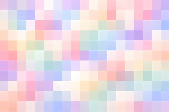 ピンク、ブルー、ラベンダー、ピーチ、クリームのやさしい色面が並ぶ モダンデザイン向けのソフトパステルモザイク背景