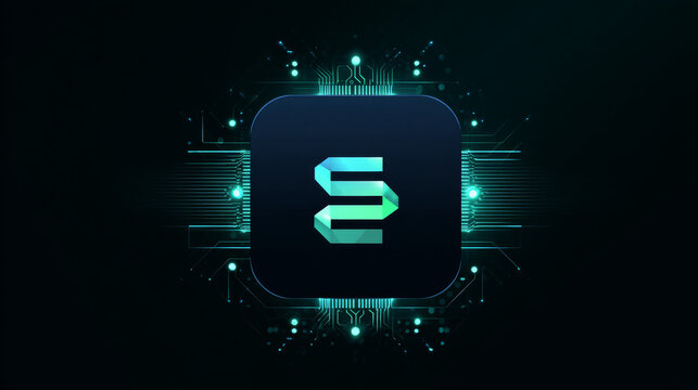 Artificial intelligence with overlapping letter S in rounded square technology Analysis logo vector design concept. AI technology logotype symbol for advance technology, tech company, innovation, ui.