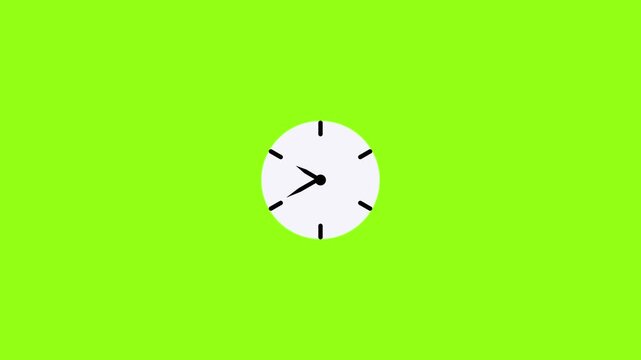 Clock icon animation rad and white background. analog clock timer circle animated. clock icon vector  4k animation.