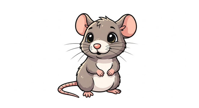 Cute cartoon mouse character standing.