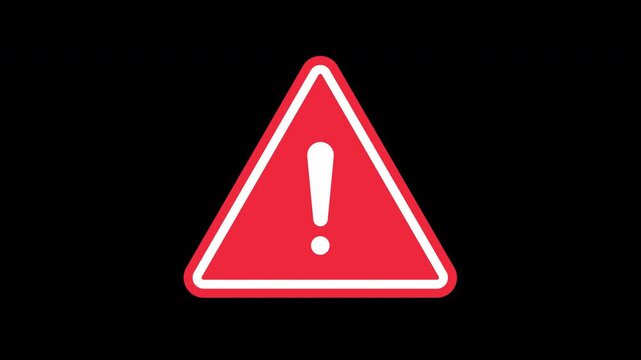 Blank white panel placeholder for warning content with simple interface animation Prores Alpha Channel 4K 60fps