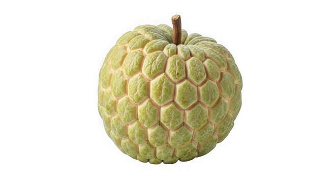 Custard apple fruit with stem as isolated element