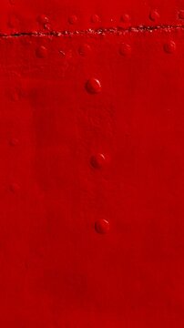 Textured Aged Red Iron Boat Hull with Water Reflections and Ambient Sound