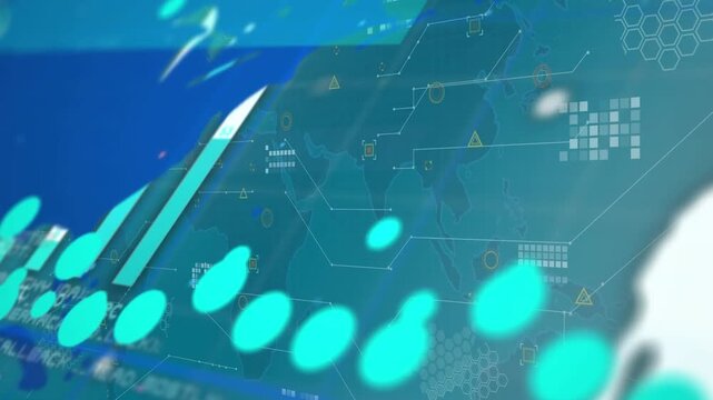 Animation of world map over data processing