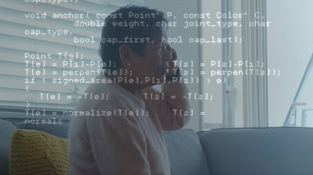 Animation of data processing over lift in office
