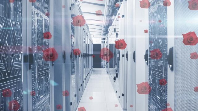 Digital composition of statistical data processing against empty office