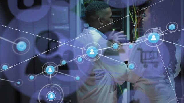 Digital network and global shipping business concept in a digitally generated video.