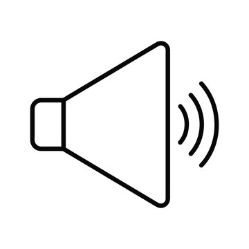 Outline volume icon speaker symbol music sound line art vector design illustration.