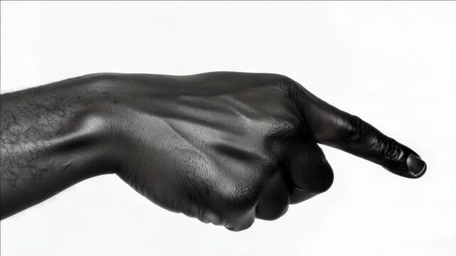 Two hands, one pointing the way, symbolizing direction, guidance or emphasis in a black and white . Includes body language and artistic interpretation.