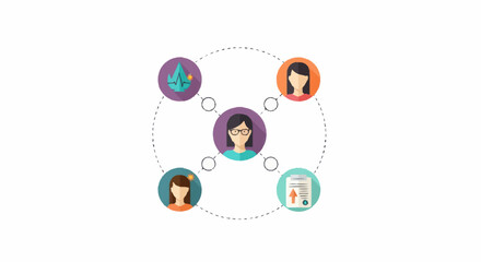 Fototapeta premium Diverse group of people connected in a network.