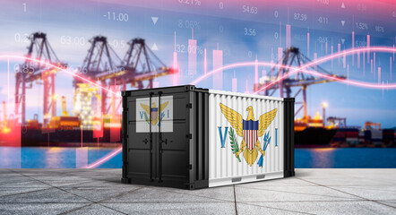 Global Trade Dynamics: A shipping container, adorned with a symbolic emblem, stands as a vessel of global commerce, symbolizing international trade and economic movement.  © bao