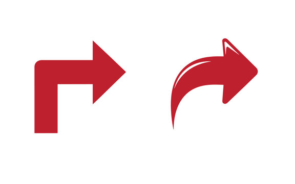 Red arrow directional symbols, right-pointing arrows