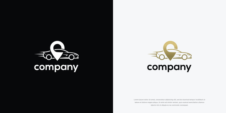Car Location Logo Design Vector