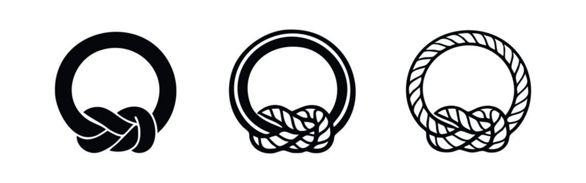 Decorative Rope Frame with Reef Knot Icons