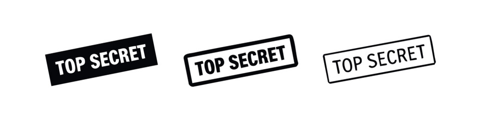 Fototapeta premium Top Secret Rubber Stamp Icons Set for Confidential Documents