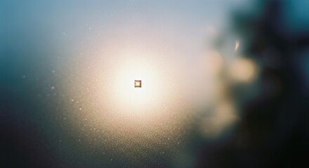 Fototapeta premium Abstract Sunlit Square in Hazy Blue and Gold.