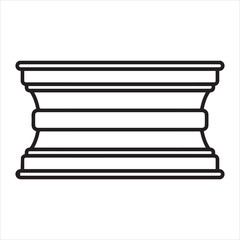Skirting board molding black outline architectural decorative element on white background © Sonda