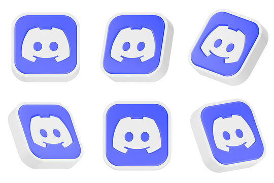 3D logo Discord application icon. 