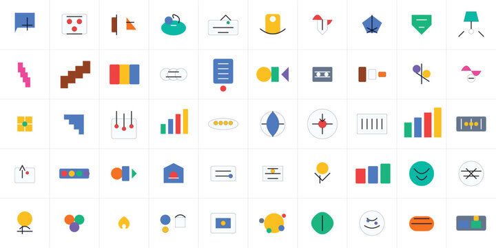 Montessori Education Icons - 50 Vector Learning Materials for Practical Life Sensorial Math Language Science Preschool Classroom