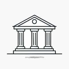 Obraz premium Bank building outline icon vector, simple financial institution line icon
