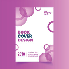 Obraz premium Clean book cover design featuring minimalist pink circles and shapes for business marketing poster template layout