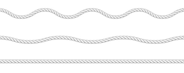 Rope seamless pattern. Seamless wavy ropes. Hemp twisted ropes. Decorative wavy cords. Marine twine. © sanchesnet1
