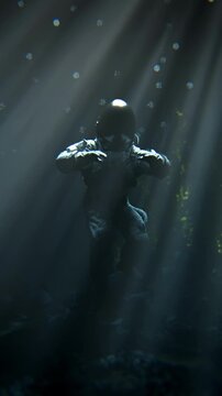 3D Astronaut surreal scene loop