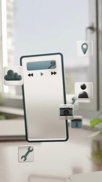 3D Smartphone Desk Interface animation