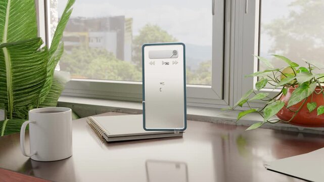3D Smartphone Desk Interface animation