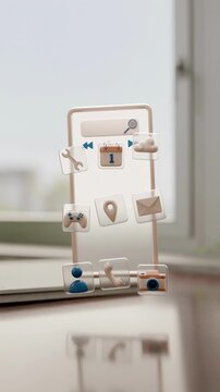 3D Smartphone Desk Interface animation
