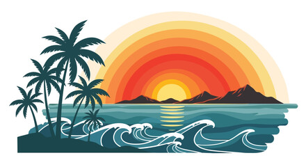 Obraz premium Palm trees on a tropical island.