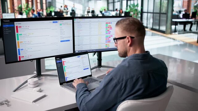 IT Technician Carefully Monitors Computer System Security