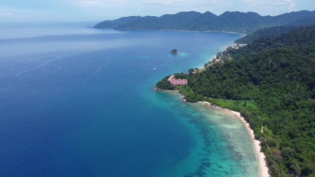 Aerial view of Tioman Island in Malaysia
