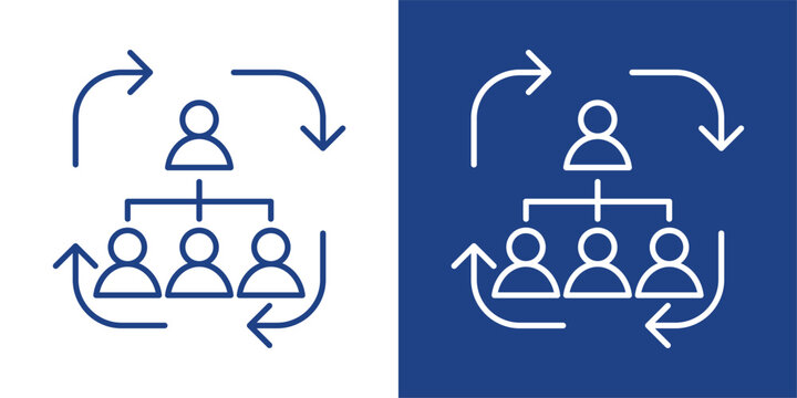 Business Restructuring Blue And White Icon Style Collection