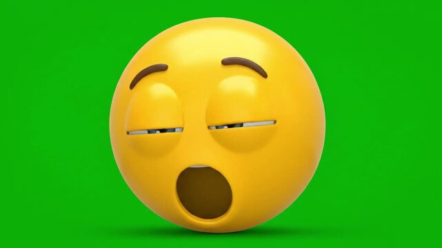Cartoon Emoji Oops Reaction Funny Face 3D Animation. 4K Video