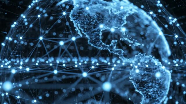 Digital globe with network connections for corporate presentations, business marketing, and commercial use