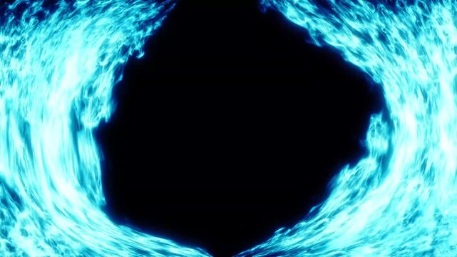 Fiery Ring Flame Loop Background &ndash; Cinematic Fire Vortex Animation, Abstract Burning Energy Effect