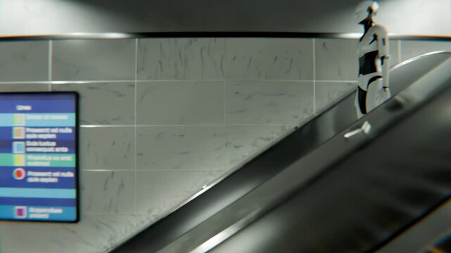 3D Robot Escalator Station loop