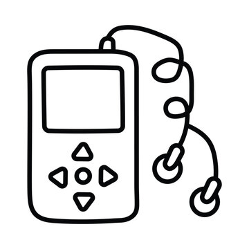 Music Player  doodle icon eps 10 file