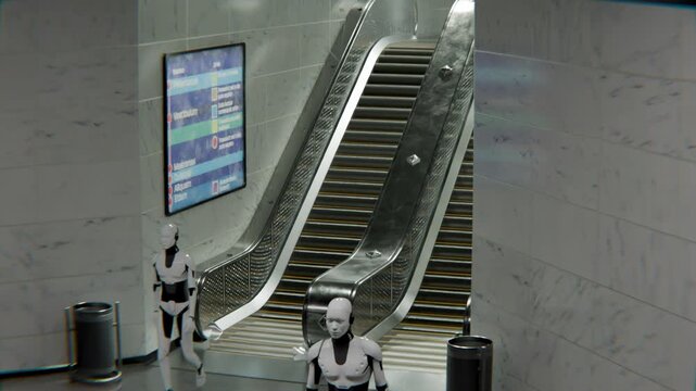 3D Robot Escalator Station loop