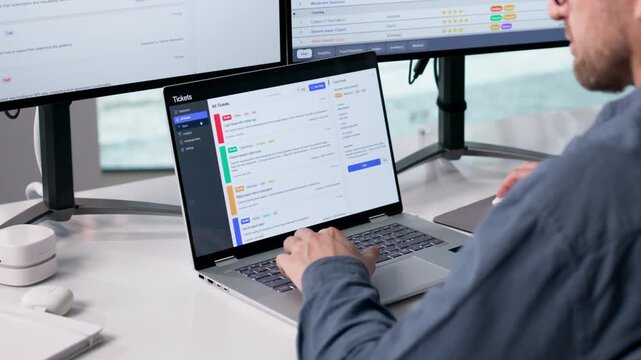 IT Technician Carefully Monitors Computer System Security