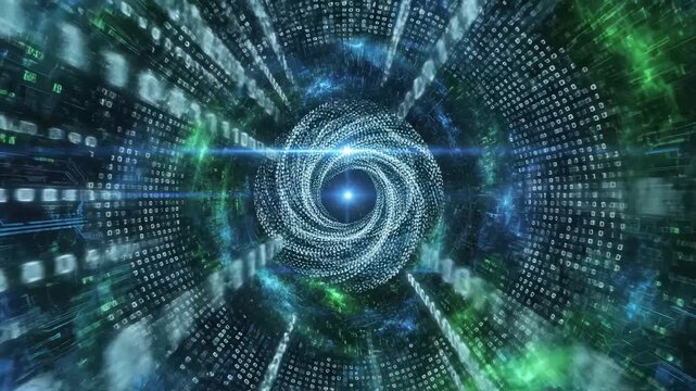 Digital binary data tunnel for corporate presentations, business marketing, and commercial use