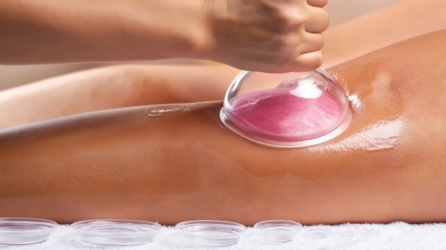 A cellulite vacuum suction cup massage body treatment.