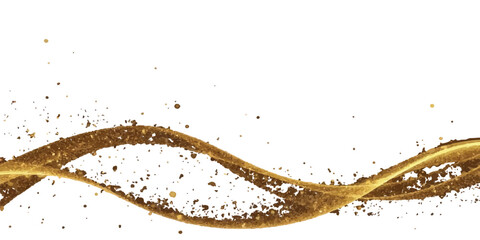 Golden swirling particles and dust trails on white background with abstract background fine art particles abstract movement isolated celebration ethereal decoration artistic © Rosa Alba L 