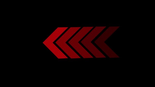 Arrow icon concept animation, arrows right to left icon animation concept, arrow loop animation left direction concept, arrow loading on black background.